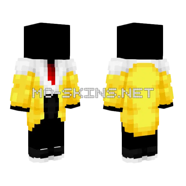 Yellow Raincoat With Skirt Minecraft skin, front and back