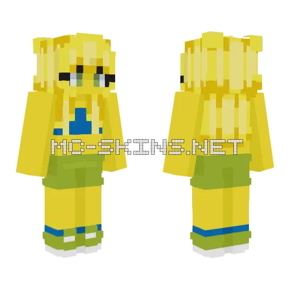 Yellow Roblox Noob Sports Bra Minecraft skin, front and back
