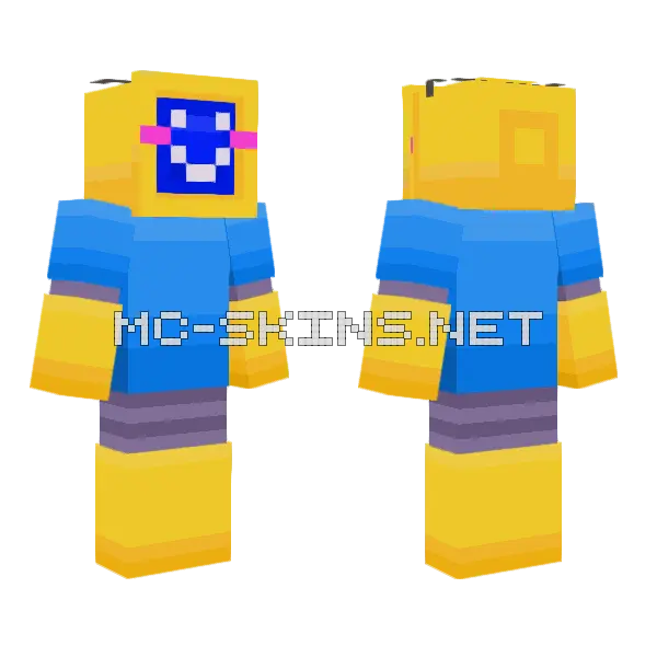 Yellow Robot Friend, front and back