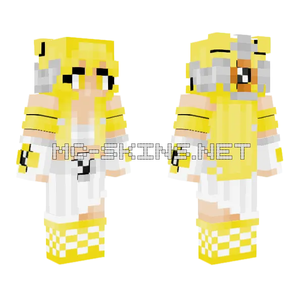 Yellow School Uniform Minecraft skin, front and back