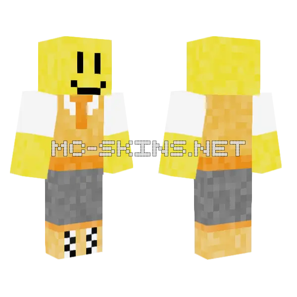 Yellow Smiley Face Minecraft skin, front and back