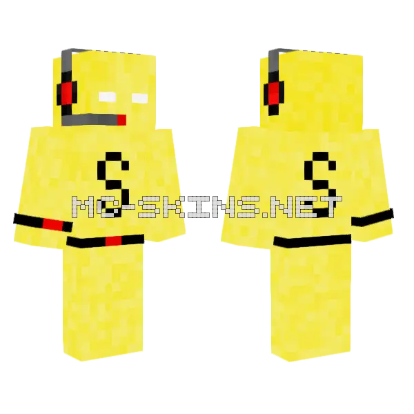 Yellow Smiley Face Skin Minecraft skin, front and back