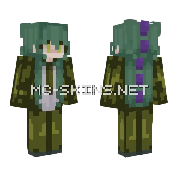 Yellow Stego Minecraft skin, front and back