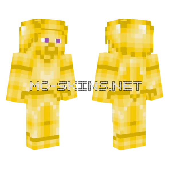 Yellow Steve Uninfected Minecraft skin, front and back