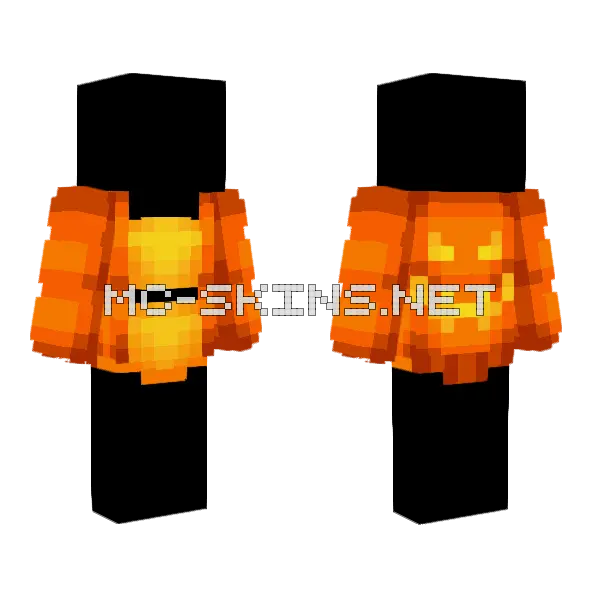 Yellow Top Pumpkin Coat Minecraft skin, front and back