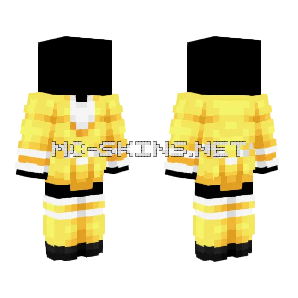 Yellow Uniform Minecraft skin, front and back