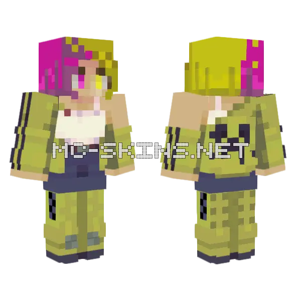 Yellow Valley Edit Minecraft skin, front and back