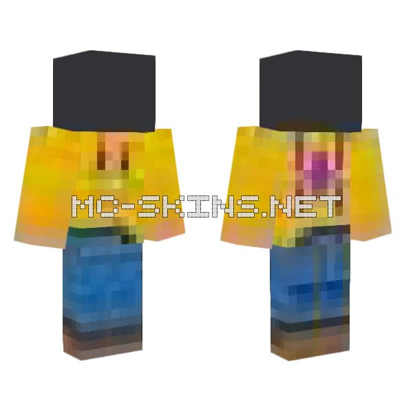 Yellow Woods Outfit Minecraft skin, front and back