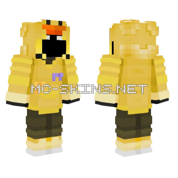 Yellow Yaks MCC Minecraft skin, front and back
