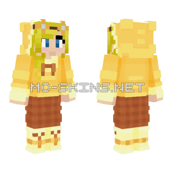 Yellow Yeti Minecraft skin, front and back