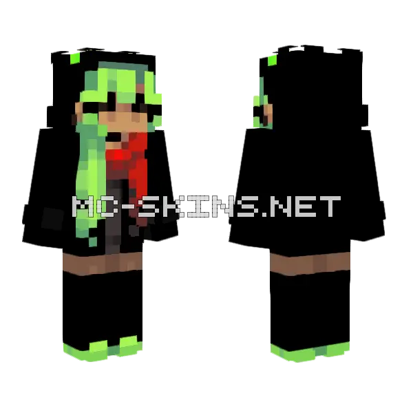Yeowl Green Outfit Minecraft skin, front and back