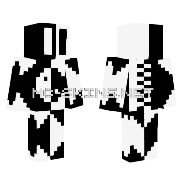 Yin Yang Minecraft skin, front and back