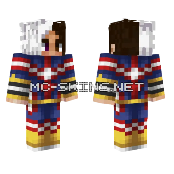 Yo Allmight Minecraft skin, front and back