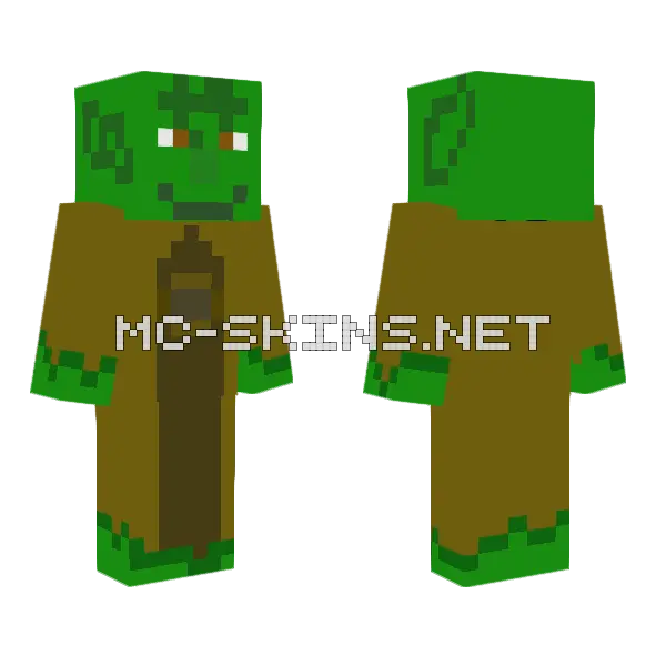 Yoda Minecraft skin, front and back