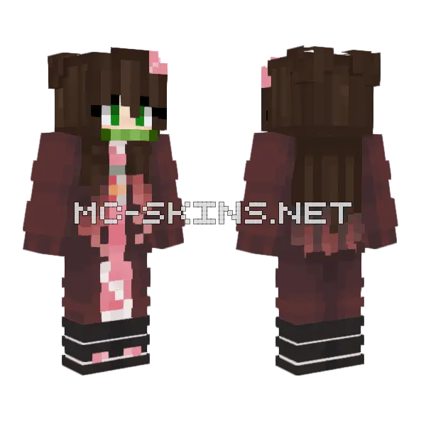 Yolonea Nezuko Minecraft skin, front and back