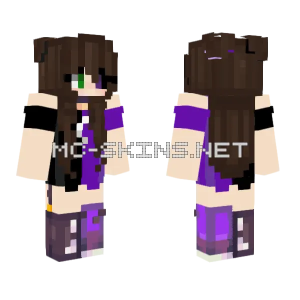 Yolonea Purple Outfit Minecraft skin, front and back