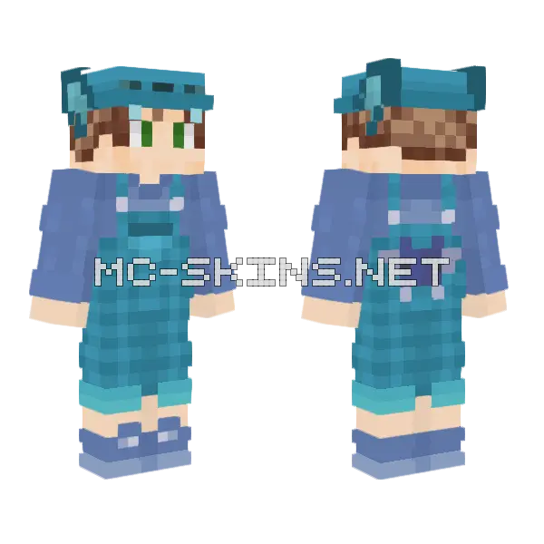 Yomikester238 Blue Outfit Minecraft skin, front and back