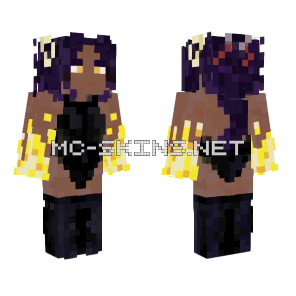 Yoruichi Shihoin Minecraft skin, front and back