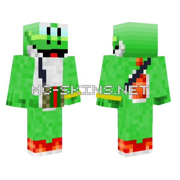 Yoshi With Drip Minecraft skin, front and back