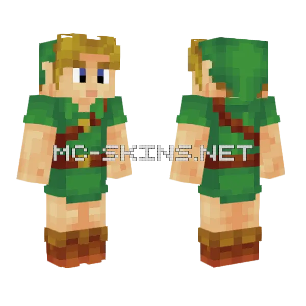 Young Link Minecraft skin, front and back