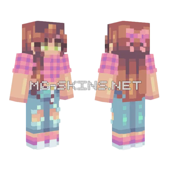 YouTube Channel Girl Minecraft skin, front and back