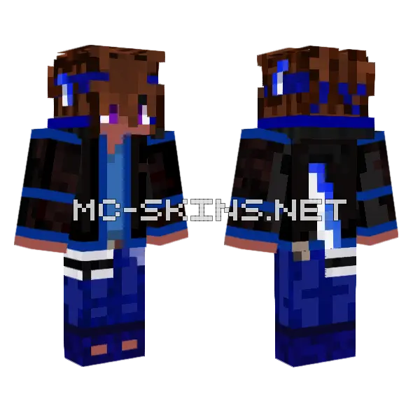 Youtuber Itswaterwolf Minecraft skin, front and back