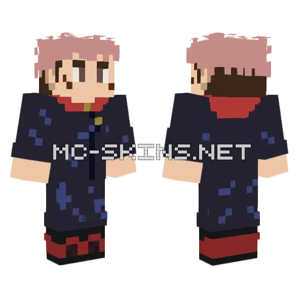 Yuji Itadori Minecraft skin, front and back