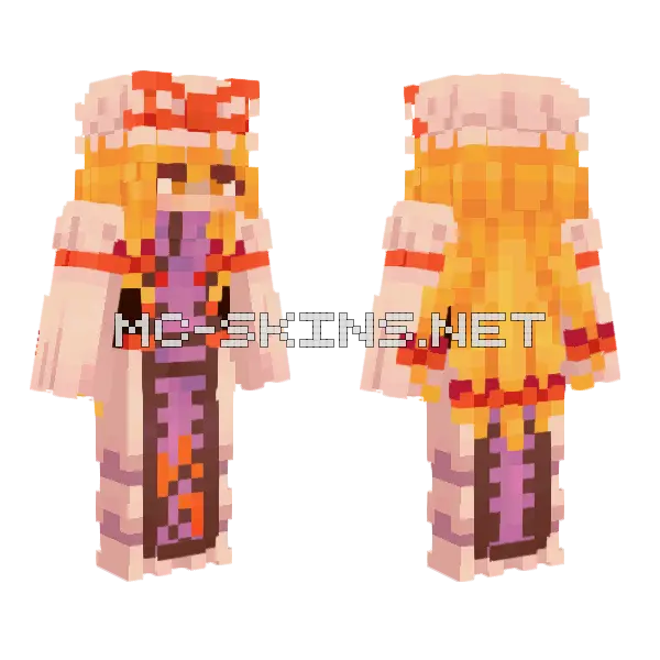 Yukari Yakumo Work Attire Minecraft skin, front and back