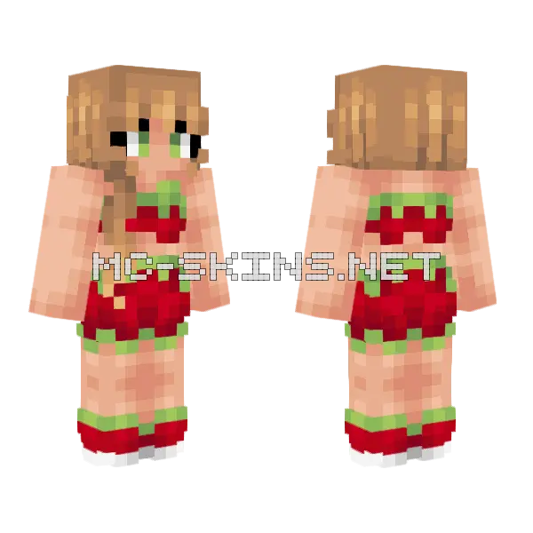 Yummy Strawberries Minecraft skin, front and back