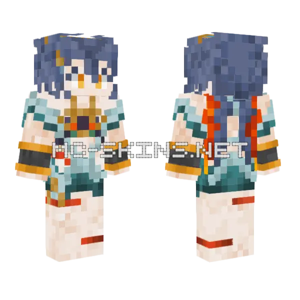 Yunli Honkai Star Rail HSR Minecraft skin, front and back