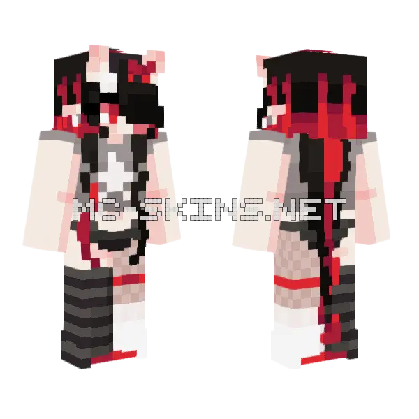 Yuri Vampire Imp Pajamas Minecraft skin, front and back