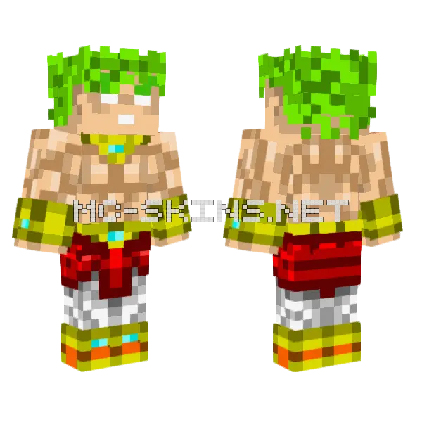 Z Broly Minecraft skin, front and back