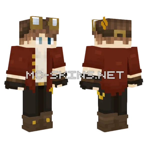 Z3 S Red Overcoat Minecraft skin, front and back