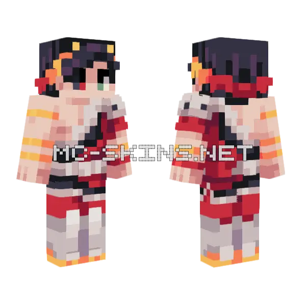 Zagreus Minecraft skin, front and back