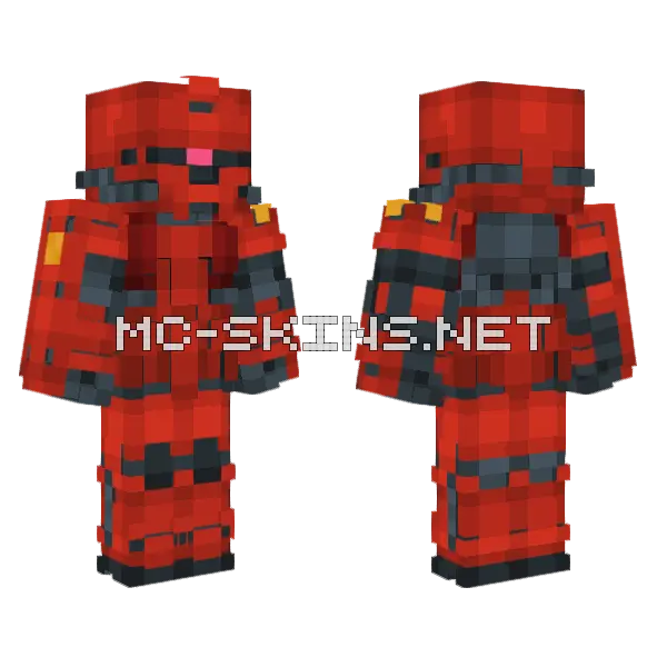 Zaku 2 Robot Minecraft skin, front and back