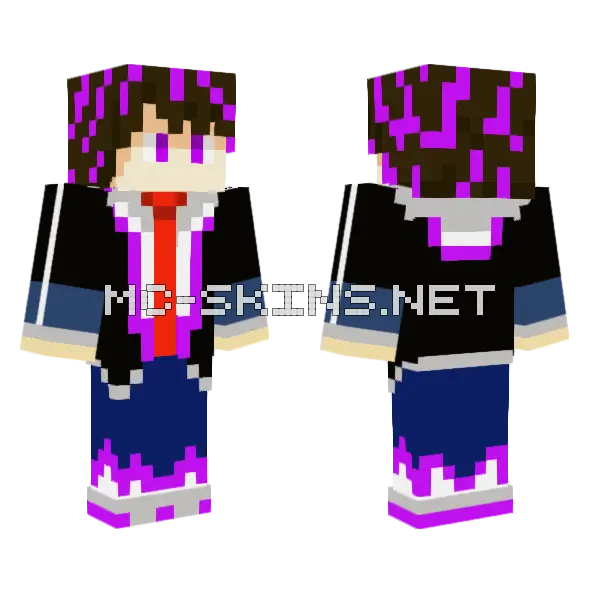 Zath Purple Suit Minecraft skin, front and back