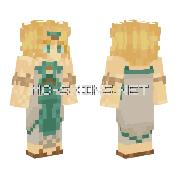 Zelda Archaic Minecraft skin, front and back