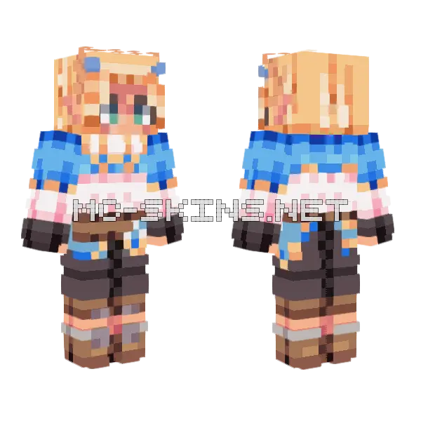 Zelda Minecraft skin, front and back