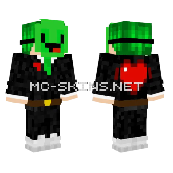 Zelenik Romantyk Minecraft skin, front and back
