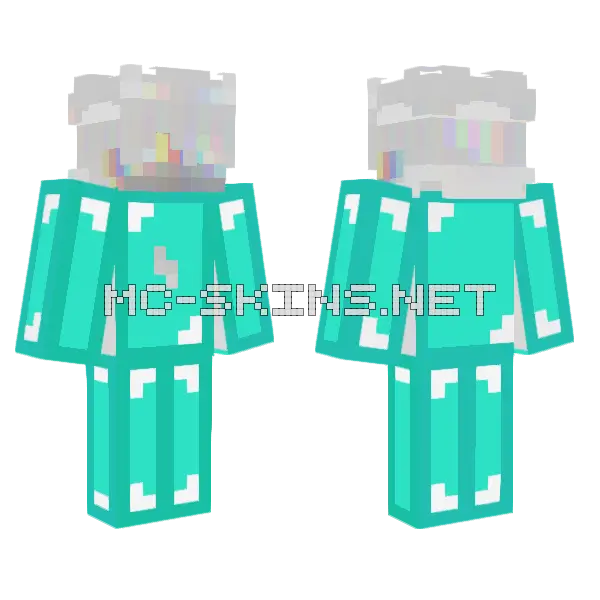 Zenxeiiskeppy White Robot Minecraft skin, front and back