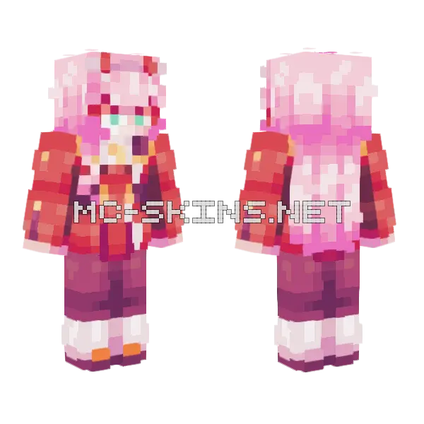 Zero Two Skin Minecraft skin, front and back