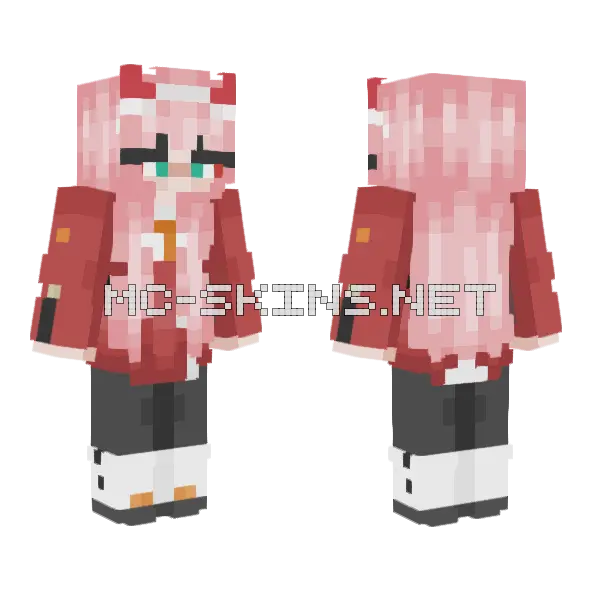 Zero Two Skin Minecraft skin, front and back