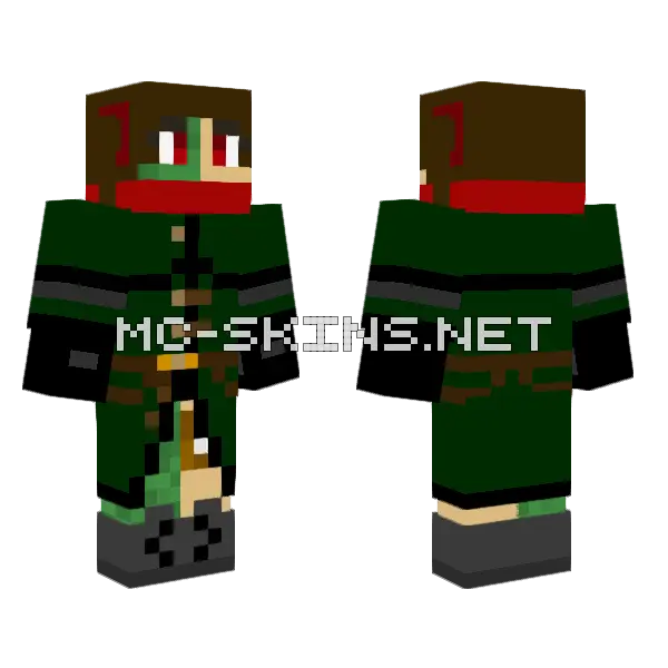 Zombie Apocalypse Survivor Maki Minecraft skin, front and back