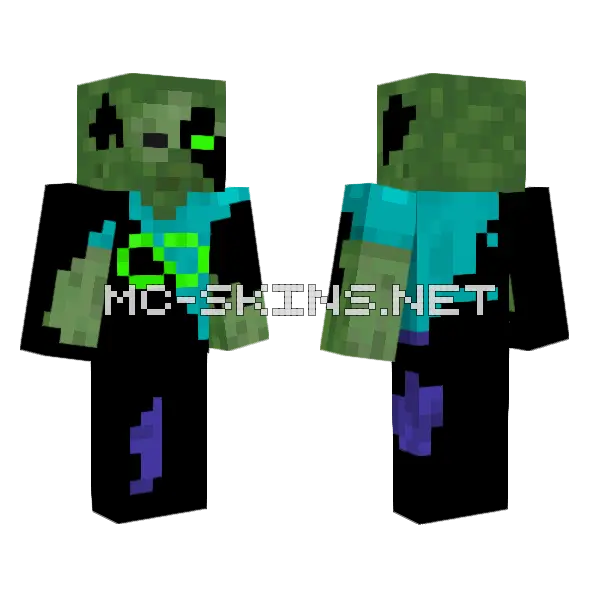 Zombie Balance Minecraft skin, front and back