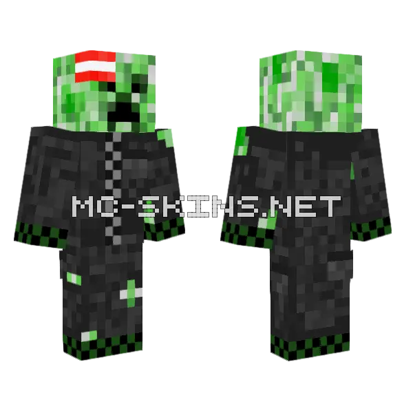 Zombie Creeper Minecraft skin, front and back