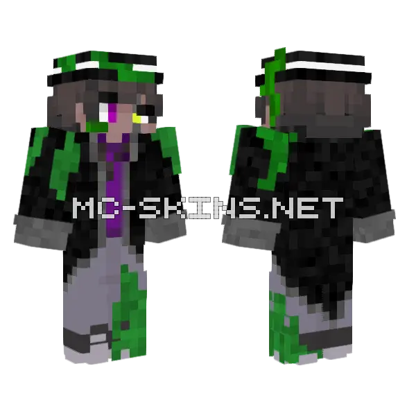 Zombie Minecraft skin, front and back
