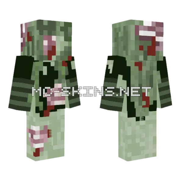 Zombie Girl D Minecraft skin, front and back