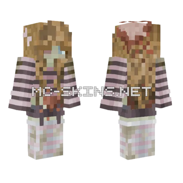 Zombie Girl Redux Minecraft skin, front and back