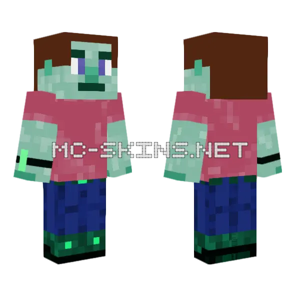 Zombie Girl Skin Minecraft skin, front and back