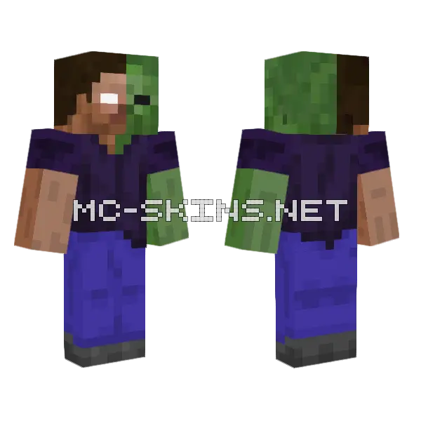 Zombie Herobrine Hybrid, front and back
